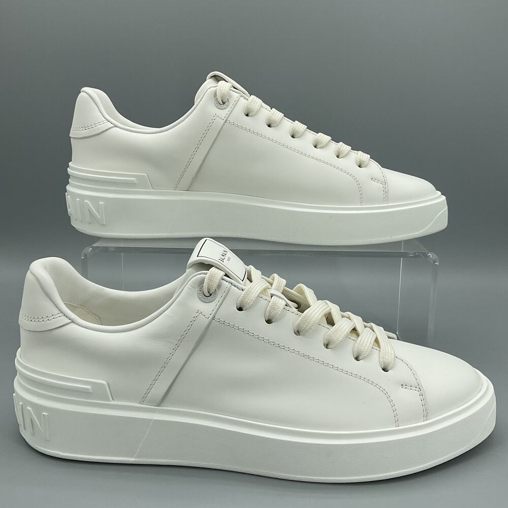 NEW Balmain Paris Men’s B-Court Leather Low Top Sneakers White Size 11(EUR 41)